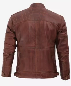 Men's Café Racer Cognac Leather Jacket