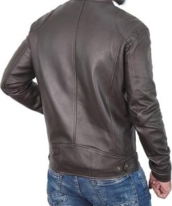 Men Real Lambskin Chocolate Leather Jacket