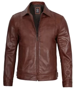 Reeves Men's Harrington Brown Real Leather Jacket