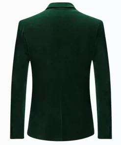 Mens Modern Fit Suit Emerald Green Velvet Tuxedo Jacket