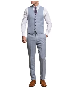 Mens Three Piece Aqua Blue Formal And Wedding Suit