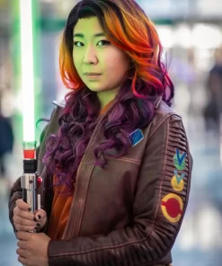 Ahsoka 2023 Sabine Wren Brown Patched Leather Jacket
