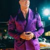 Dwayne Johnson Plain Purple Adam Blazer
