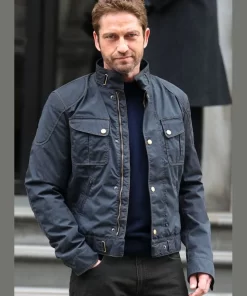 Mallory Park Blouson Gerard Butler Blue Cotton Jacket