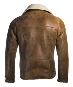 Men Brown Distressed Shearling Rusted Brown Jacket