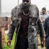 Mike Colter Black Shearling Fur Leather Coat