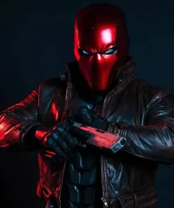 Red Hood Rusted Brown Leather Jacket