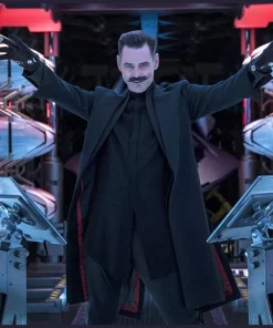 Sonic The Hedgehog Jim Carrey Wool Black Trench Coat