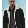 His Dark Materials James McAvoy black suede leather jacket front view