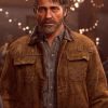 The Last of Us Joel Miller Suede Brown Leather Jacket front view
