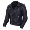 Men’s Motorcycle Jacket Brando Style Black Premium Thick Leather Biker Jacket
