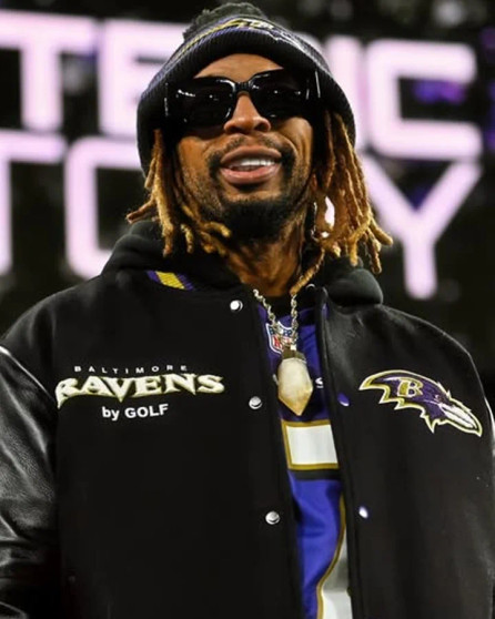 Lil-Jon-Ravens-Halftime-Show-Varsity-Jacket-lining Lil Jon Ravens Halftime Show Black Varsity Jacket