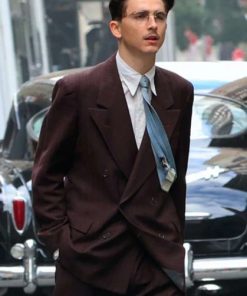 Timothée Chalamet Marty Supreme Plaited Brown Suit
