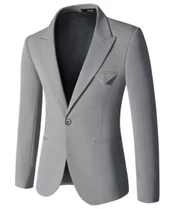 Men's Grey Casual Slim Fit Blazer