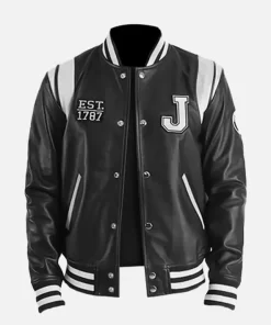 Men's New Jersey Black Varsity Leather Jacket