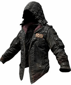PUBG Merchandise Black Leather Hoodie Jacket