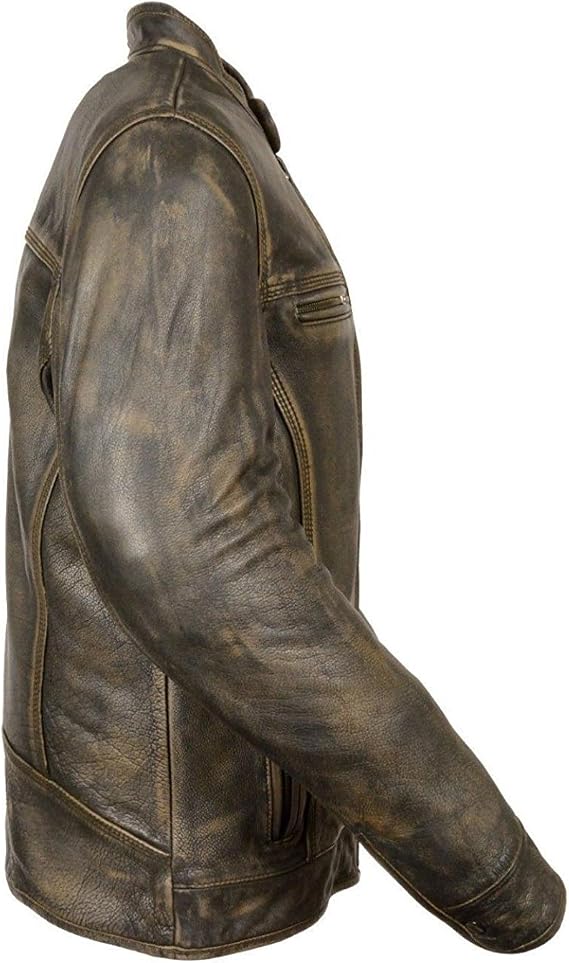 men's antique brown lambskin leather jackets