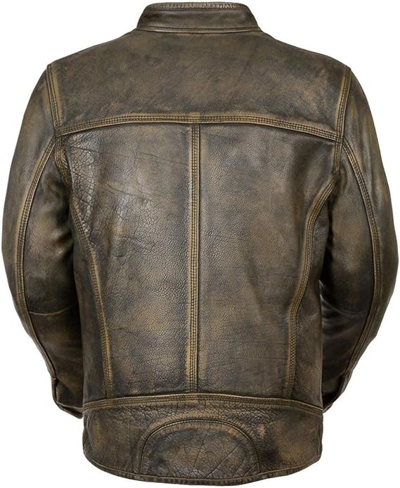 men's antique brown lambskin leathers jacket