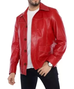 Fight Club Tyler Red Leather Jacket