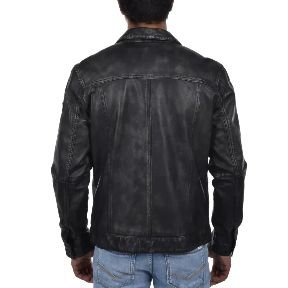 Mens-Black-Washed-Leather-Trucker-Style-Jacket_3