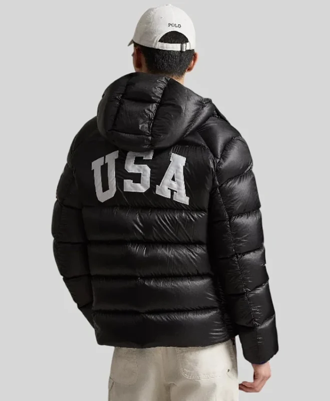Team USA The Hawthorne Flag Down Puffer hoodie Jacket