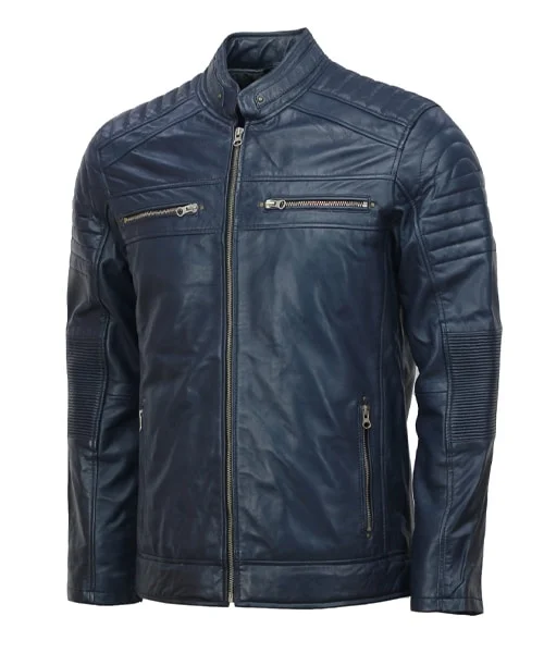 men blue jacket