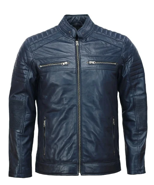 mens-cafe-racer-motorcycle-blue-leather-jacket