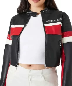 Cropped Biker Leather Jacket